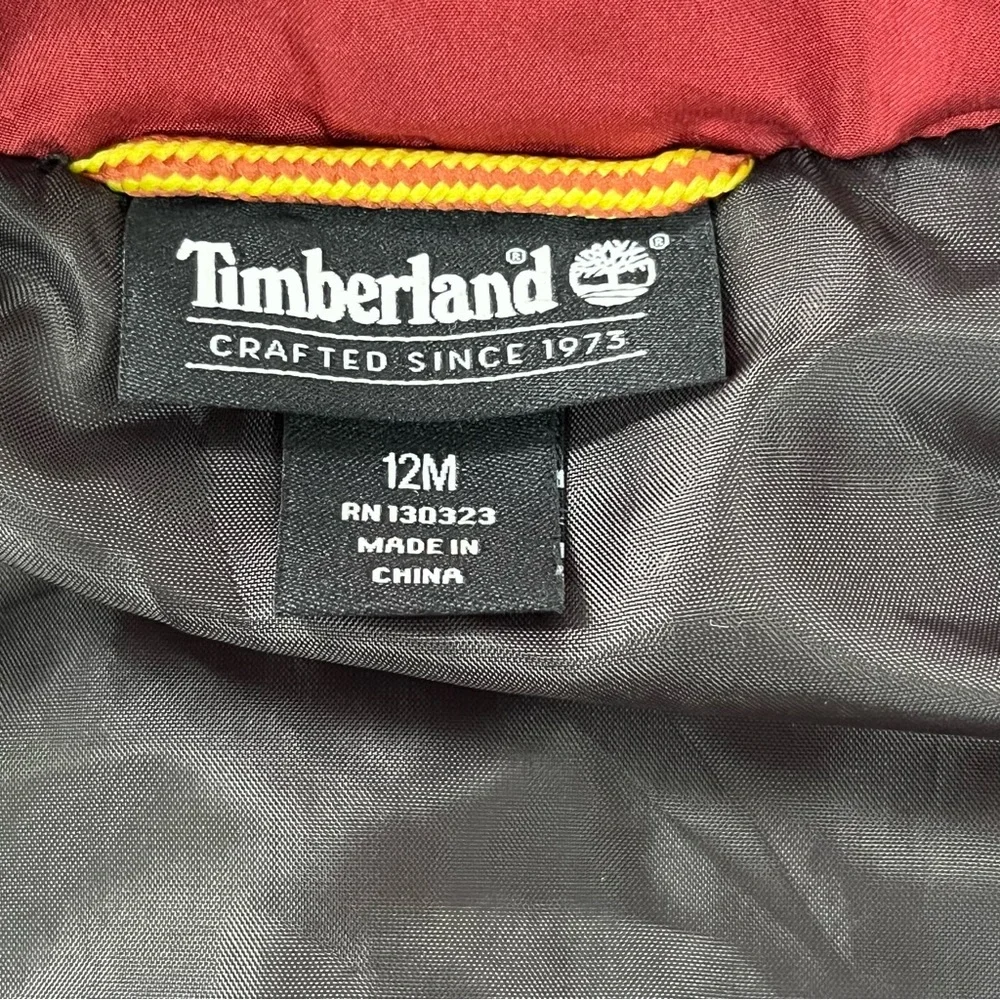 Timberland Boys Puffer Vest Size 12 Month 100 % Polyester Full Zipper